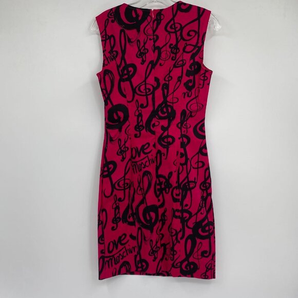 Love Moschino Pink Black Music Note Mini Dress | Size 6 - Picture 5 of 11